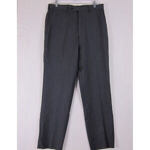 Jos A Bank Executive Men's 33x32 Tailored Fit Gray Wool Dress Pants Flat Front